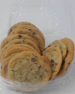 Chocolate Chip Cookies are a dozen soft gooey chocolatey cookies.